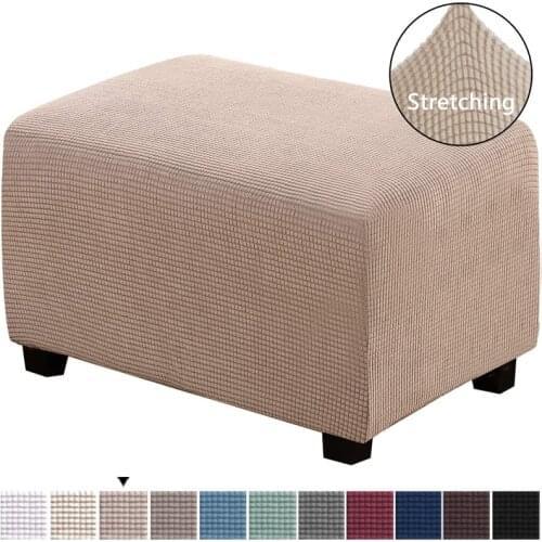 Spandex Fleece Ottoman Sofa Stool Cover Home Furniture Case Dust-proof Footstool pedal Footrest Cover Rectangle Sofa Slipcovers