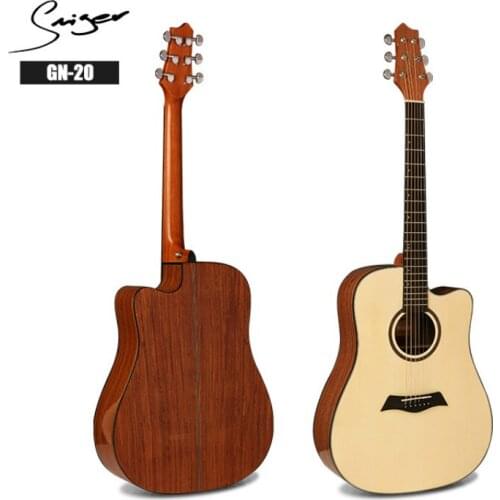 Guitar 41 Inches D-Body Acoustic Electric Steel-String Spruce Sapele Flattop Guitarra 6 Strings Folk Pop Cutaway High Gloss