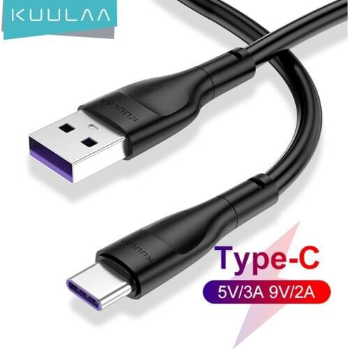 KUULAA USB Type C Cable for Xiaomi POCO x3 Samsung S20 S10 Huawei P30 3A Fast Charging USB C Cable USB-C Data Sync Charger Wire