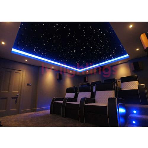 Upgrade RGB+WW fiber optic light kit optical fiber ceiling light dual output led light source +400 strnads fibres for decoration