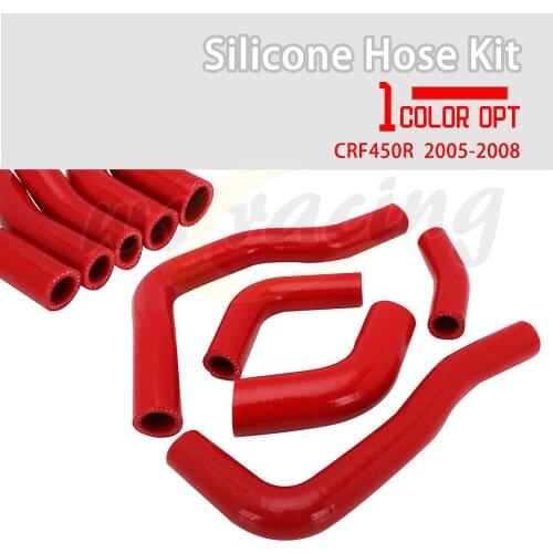 Motorcycle Red Radiator Coolant Hose Water Tube Rubber For Honda CRF450R 2005-2008 2006 2007 Off Road