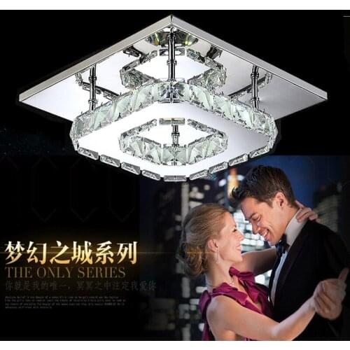 Square LED Crystal Chandelier Light for Aisle Porch Corridor Stairs wth LED Bulb 12 Watt 100% Guarantee