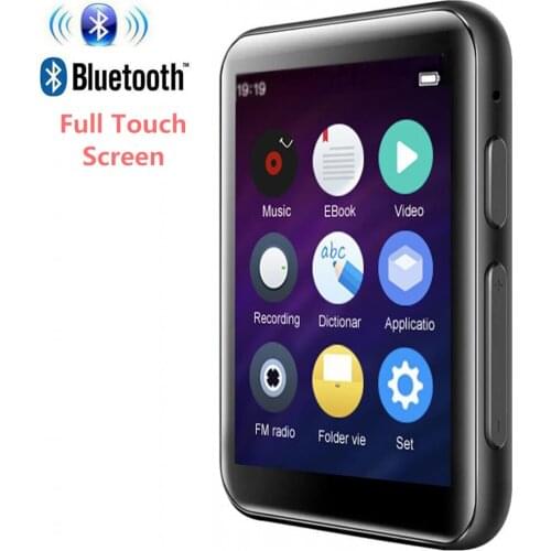 MP3 Player Bluetooth5.0 with 2.5 inch Full Touch Screen 16GB HiFi Lossless Music Player Built-in Speaker Support FM Radio, Video