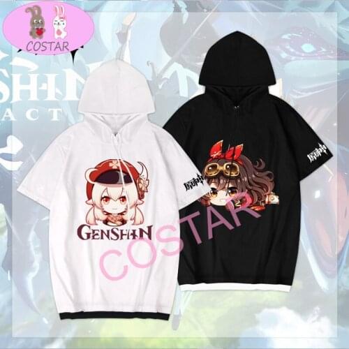 COSTAR Anime Game Genshin Impact Mona Klee Venti Barbara Lisa Printed Soft Wearing Fashion T-shirt Harajuku Unisex Tees