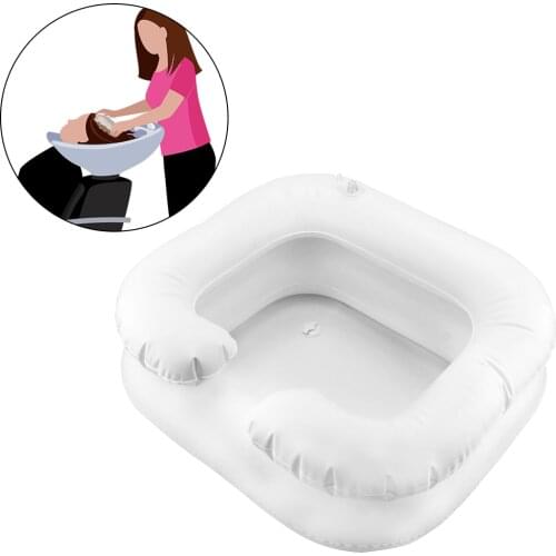 Inflatable Shampoo Basin Tub Portable Bed Rest Nursing Aid Sink Shampoo Tray With Drain Tube Hair Washing Basin for the Disabled