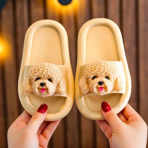 2021 New Childrens Slippers Summer Indoor Soft Bottom Non-Slip Girls Cute Teddy Childrens Parent-Child Sandals And Slippers