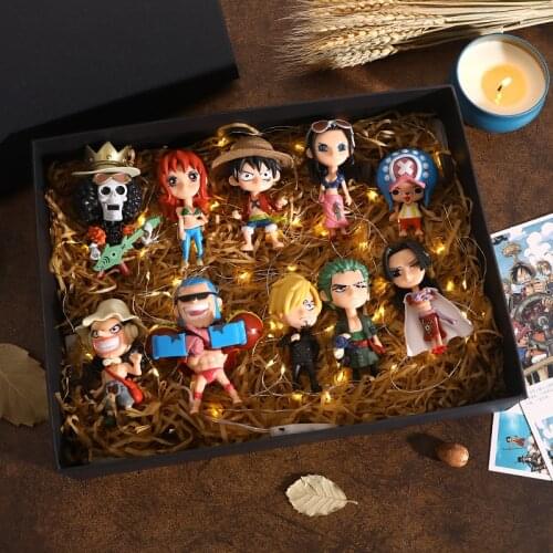 One Piece Gift Box Action Figure Q Version Luffy Collection Zoro Desktop Decoration Toys Figma Birthday Present One Piece Anime