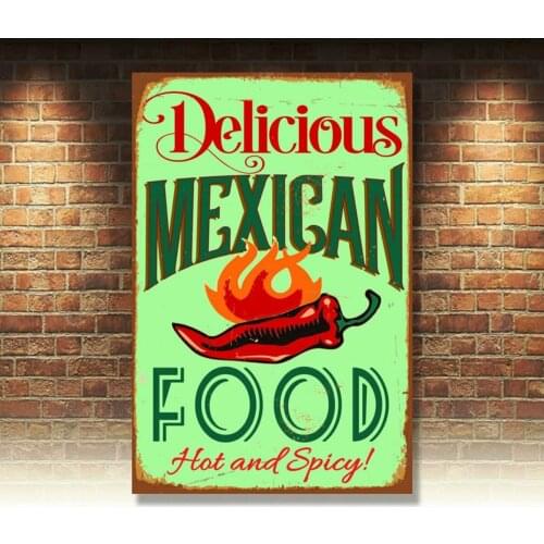 The Mexican Food Poster Retro Tin Signs Metal Plate Kitchen Wall Decor