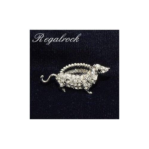 Regalrock Crystal Stretch Dachshund Dog Ring