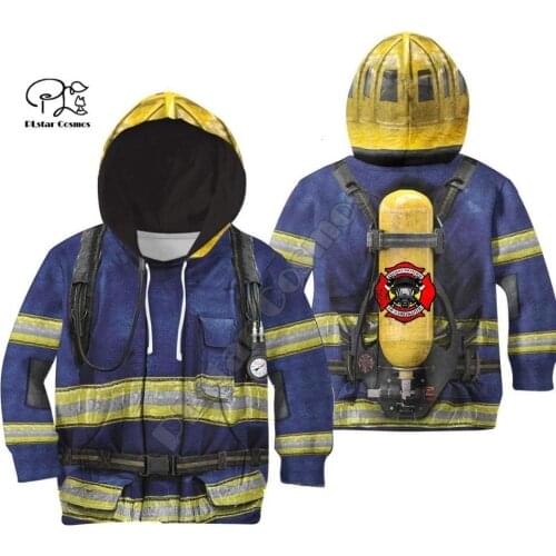 Family Clothes Firefighter Suit Kids baby 3D Print Hoodies mom and daughter Sweatshirts/jacket/t shirts Fireman cosplay pullover