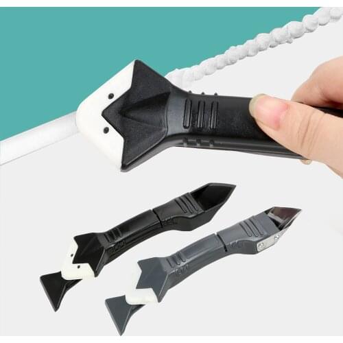 DIYWORK Window Squeegees 3 In 1 Silicone Sealant Spreader Spatula Plastic Metal Scraper Cement Caulk Removal Tool