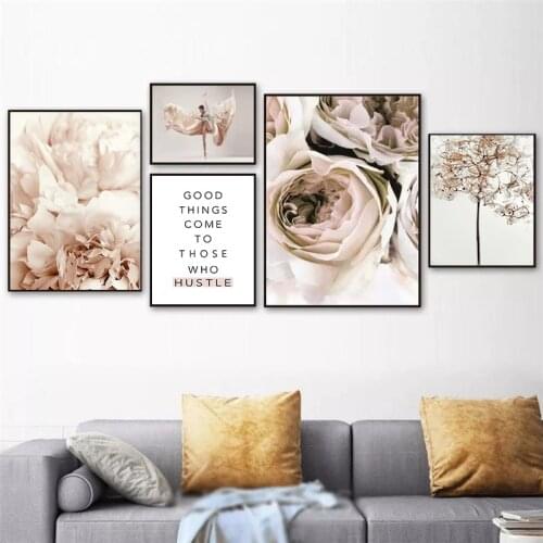 Nordic Flower Landscape Decoration Painting Canvas Wall Art Canvas Paintings Room Decoration Peony Pictures For Home Design