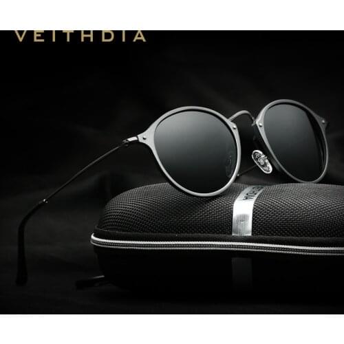 VEITHDIA Brand Fashion Unisex Sun Glasses Polarized Coating Mirror Driving Sunglasses Round Male Eyewear For Men/Women 6358