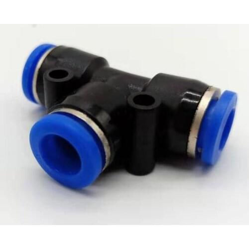 T-type three-way pneumatic element for quick insertion of air pipe joint PE4 PE6 PE8 PE10 PE12 PE14 PE16
