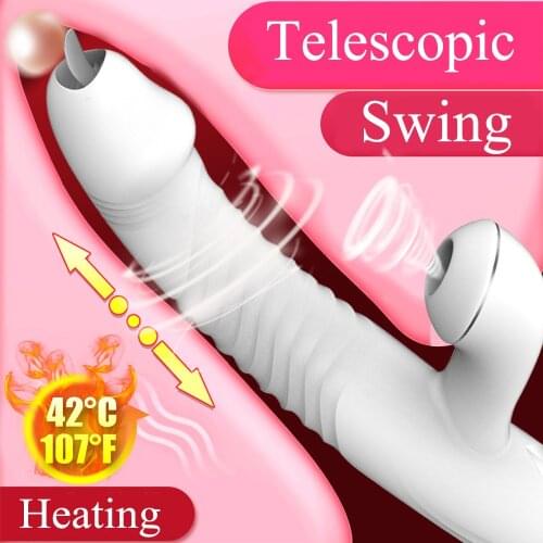 Telescopic Dildo Vibrator For Women Vagina G Spot Massager Clitoris Stimulator Heating Female Masturbator Sex Toy for Adults
