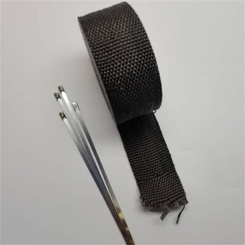 Motorcycle Exhaust Thermal Tape Header Heat Wrap Manifold Insulation Roll Resistant with Stainless Ties 5m/10m/15m