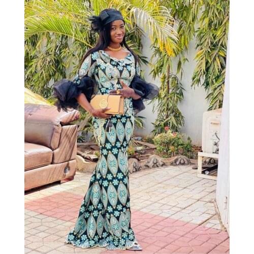 Tissu African Riche Bazin African Brocade Fabric Hot Sale Fashion Women 100%cotton Bazin Brocade Fabric For Wedding 5yards