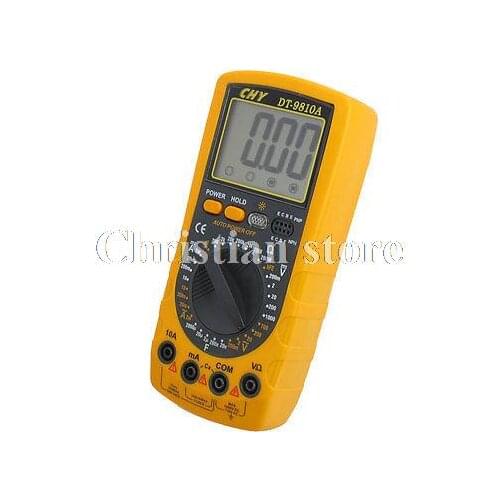 Yellow Gray 200mV-700V AC Voltage Ohm Current Multimeter w 2 Test Lead
