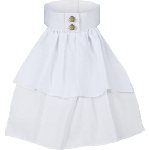 Women/Men Lace Fake Collar Blouse Vintage Detachable Shirt Collar False Collar Lapel Blouse Top Women Cosplay Costume Accessory