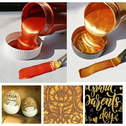 60ml Gold Paint Metallic Acrylic ,waterproof Not Faded for Statuary Coloring DIY Hand Clothes Graffiti Pigments