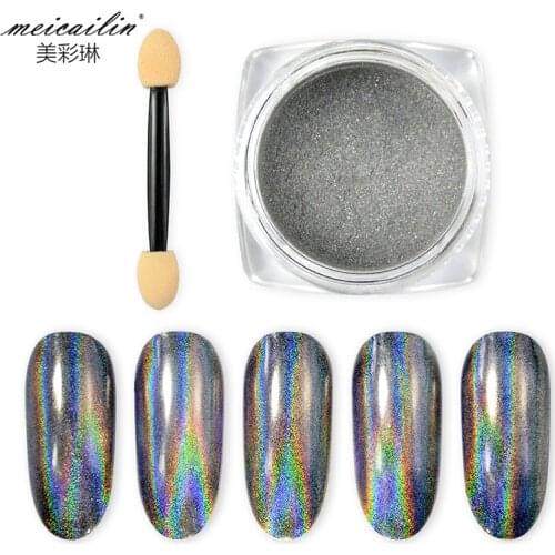 0.3g Unicorn Powder Pigment Holographic Shining Laser polish Glitter Rainbow Chrome Mirror Nails Powder Dust Nail Art Decoration
