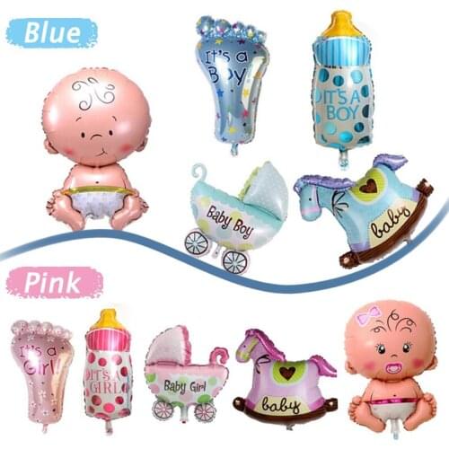 5Pcs/Set Boy Girl Baby Shower Foil Giant Christening Super Shape Balloons Party Decoration Kids #87431