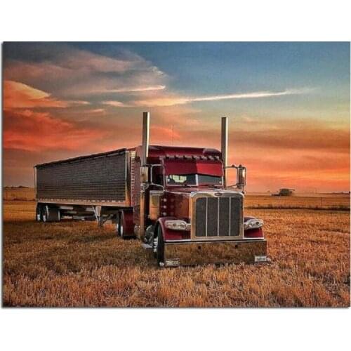 5D DIY Square Diamond Embroidery trailer picture full rhinestones mosaic diamond Painting Cross Stitch Tractor Car Kits Home E40