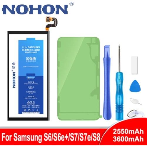 NOHON Battery For Samsung Galaxy S6 G920F S6 Edge Plus G928F S7 G930F S7 Edge G935F S8 G950F Li-Polymer Replacement Batteries