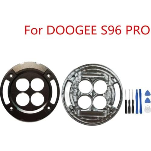 For DOOGEE S96 PRO Cell Phone Back Housing Metal Rear Camera Garnish Decorative Accessories Part Case Cover+Repair Tools