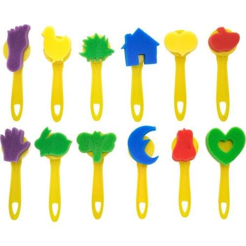 Kids Art Craft Painting Drawing Tools Sponge Brushes Set Fun Kits Early DIY Learning