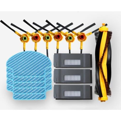 Accessory Kit for Ecovacs Deebot DT83/DT85G Vacuum Cleaner 5 x Mop Cloth+6 x Side Brush+3 x HEPA Filter+1 x Roller Brush Set