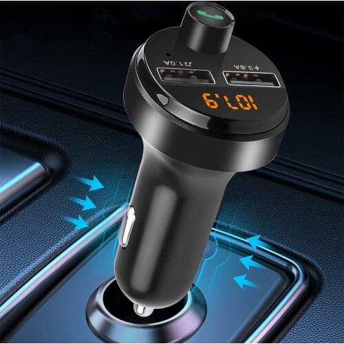 Handsfree FM Transmitter Modulator Bluetooth 5.0 Car Kit 3.6A Fast Charge Car MP3 Player Dual USB mobile phone charger FMT-XZ