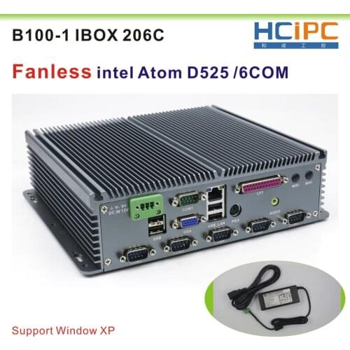 HCiPC B100-1 IBOX 206C(D525) Fanless industrial PC, industrial computer,Mini BOX PC, ATOM D525 with 6COM R232