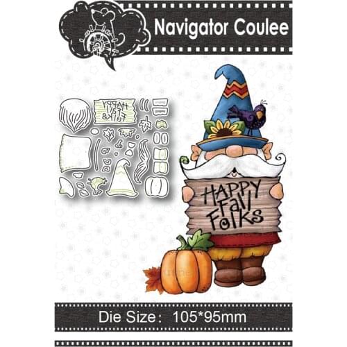 Halloween Dwarf Pumpkin Metal Cutting Die Graffiti Scrapbook Crafts Stamps and Layering Paper Card Making New Die for 2021