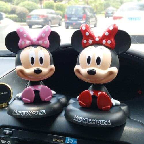 Mickey Minnie Mouse Toys Bobble Head Winnie The Pooh Pvc Model Shaking Head Doll Car Decor Decoration Toy For Kids Birthday Gift