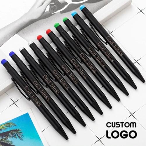 Customized LOGO Touch Screen Ballpoint Pen Metal Advertising Ballpoint Gel Pens Writing Office School Supplies Stationery Gifts