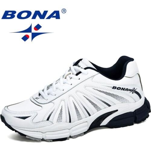 BONA 2020 New Designers Action Leather Running Shoes Men Sports Shoes Jogging Footwear Outdoor Walking Fitness Trainers Trendy