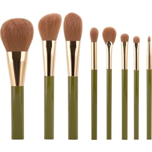ANMOR 8Pcs Makeup Brushes Set Foundation Blush Eyeshadow Eyebrow Professional Soft Hair Green Make Up Brush Cosmetic Tools Kit