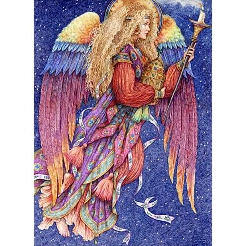 New Diamond mosaic diamond embroidery beads Beauty girl angel torch oil diamonds cross stitch painting handwork kits wall decor