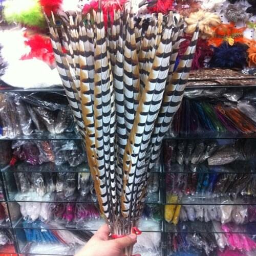 Wholesale! New 50pcs 24-28 inches/60-70cm natural copper chicken feathers decoration diy collection stage performances