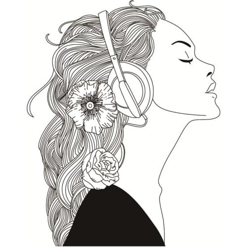 Listening to song girls Transparent Clear Silicone Stamp/Seal for DIY scrapbooking/photo album Decorative clear stamp sheets