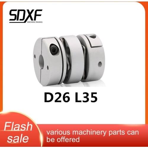 Flexible shaft coupler aluminum double diaphragms clamp D26 L35 for 3D Print Coupling servo motor connect CNC 5,6,6.35,8,10