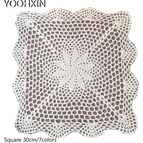 Modern Lace Cotton Crochet tablecloth Table cloth square tea coffee dining Table Cover xmas party Birthday kitchen wedding decor