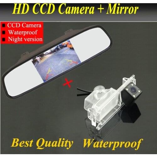 2 in1 Special Rear Camera + Mirror Monitor Basy DIY Back Up Parking System For KIA Rio K2 UB Hatchback 2011~2015
