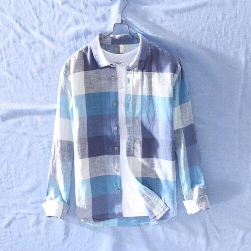 Vintage Chinese style Art linen+Cotton shirt Mens long Linen Shirts Summer Sleeve Casual Shirt Social Plus Size M-3XL