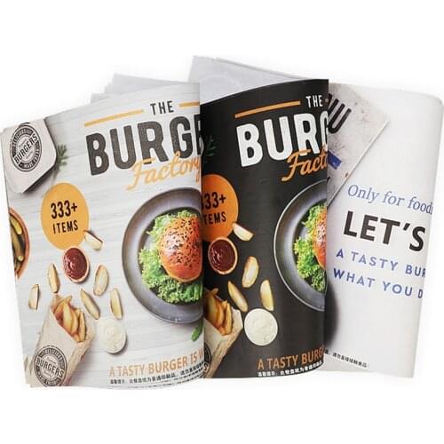 Free Shipping - 100/Pack, Catering Supplies Bakery Print Take Out Food Wrap Wax Paper - 36*26cm