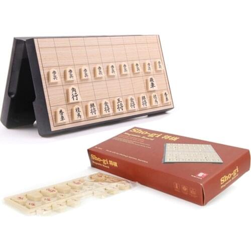 High Quality Japan Shogi 25*25*2cm Magnetic Folding International Checker Folding Japanese Sho-gi Chess Table Game Children Gift