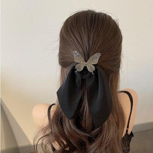 Korean Style Bow Ribbon Women Girls Hair Accessories Scrunchies Headband Fashion Simplicity Hair Clips Headwear Elastic Hairband