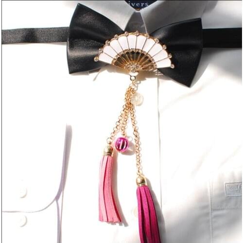 Man&woman Bow tie Fashion Bowtie marriage Chinese Fan Tassel Orient