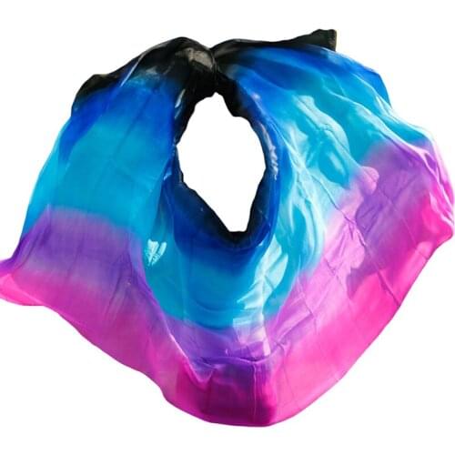 100% Real Silk Veils Customized Handmade Dyed Scarf Shawl Pure Natural Veils Dance Stage Performance Props Silk Veil Bellydance